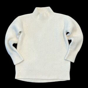 Girls Crew Cuts Size XS 4-5 Wool Blend Mock Neck Cream Sweater